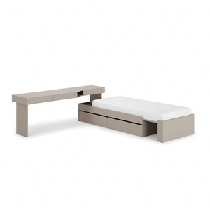 Zestaw mebli Woow clay grey lewy młodzieżowy zestaw mebli narożny opcja dopasowania do układu wnętrza ergonomiczne biurko