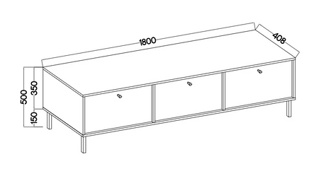 Zestaw mebli do salonu Kioto II eukaliptus stylowy design eleganckie meble wsparte na metalowych czarnych nogach subtelne uchwyty