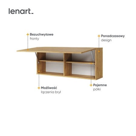 Szafka wisząca Teen Flex 102 cm hikora naturalna minimalistyczny design podkreśla bezuchwytowy front szafki idealna półka na książki