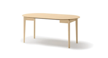 Stół okrągły rozkładany Plot 90 cm dąb jasny funkcjonalny stół o niewielkich rozmiarach idealnie dopasuje się do mniejszych wnętrz