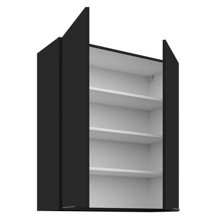 Szafka kuchenna wisząca Black 80 G-90 2F metalowe uchwyty krawędziowe szafka odporna na działanie wilgoci i uszkodzenia