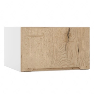 Szafka kuchenna wisząca Zova W60/56 OKGR biały / dąb halifax drzwi szafki otwierane do góry odporna na uszkodzenia frezowany uchwyt