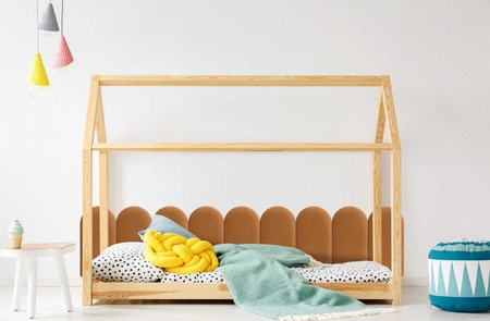 Panel tapicerowany Wally 30x80 cm miodowy stylowy panel ścienny płotek welurowa tkanina modne wykończenie każdej aranżacji