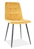 Krzesło tapicerowane Lima 41x45 cm żółte stylowe oraz funkcjonalne krzesło z metalowymi nogami