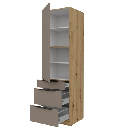 Słupek kuchenny Fiuggi Ar 60 DKS-210 3S 1F szafka kuchenna odporna na uszkodzenia wykończenie frontów w technologii anti fingerprint