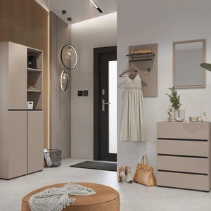 Zestaw mebli do przedpokoju Cross ciemny beżowy nowoczesny design funkcjonalna oraz praktyczna garderoba do przedpokoju