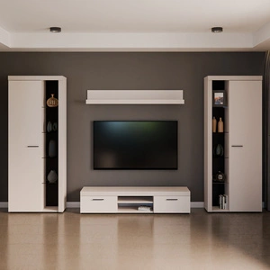 Meblościanka Rene XL beż piaskowy doskonała meblościanka dla miłośników nowoczesnych aranżacji o eleganckim charakterze