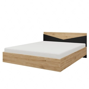 Łóżko Atson 160x200 cm dąb odwieczny / czarny świetna propozycja łóżka do sypialni w stylu industrialnym ciekawy design zagłówka