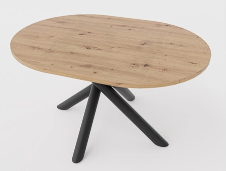 Stół Lyon 100x138 cm dąb artisan / czarny stylowy stół do jadalni osadzony na designerskich nogach typu pająk regulacja wysokości