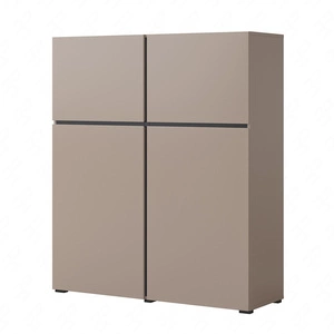 Komoda wysoka Cross 119 cm ciemny beżowy nowoczesny design idealna komoda do salonu sypialni lub biura prosta forma