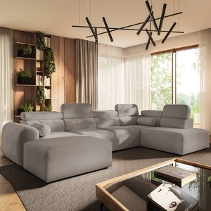 Narożnik z funkcją spania Cantare VI szary popiel lewostronny wygodny narożnik o niebanalnym designie doskonale odnajdzie się w salonie