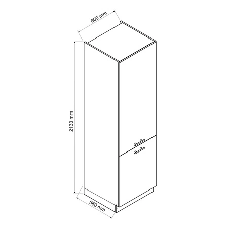 Słupek kuchenny Zova D60 SŁ/2133 biały szafka do kuchni odporna na działanie wilgoci i uszkodzenia stylowe frezowane uchwyty