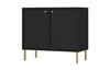 Komoda Kioto II 84 cm czarny grafit minimalistyczny design doskonała propozycja komody do sypialni lub salonu złote uchwyty