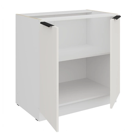 Zestaw mebli kuchennych narożny Corato Wh 290x230 cm stylowe szafki kuchenne z frontami wykonanymi w technologii anti fingerprint