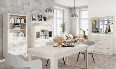 Lustro wiszące Indiana 120x80 cm kraft biały prostokątne lustro w ramie idealny dodatek do przedpokoju sypialni lub garderoby