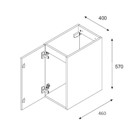 Szafka łazienkowa wisząca Luxor 40 cm dąb olejowany / beżowy funkcjonalna szafka pod blat frezowany uchwyt oryginalny ryflowany front