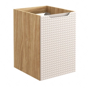 Szafka łazienkowa wisząca Luxor 40 cm dąb olejowany / beżowy funkcjonalna szafka pod blat frezowany uchwyt oryginalny ryflowany front