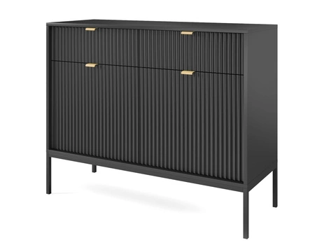 Komoda z szufladami Lovro 104 cm czarna nowoczesny design zachwyci miłośników wyrazistych wnętrz