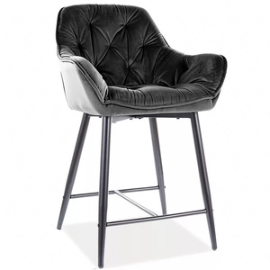 Półhoker Cherry H-2 czarny nowoczesny oraz funkcjonalny hoker z metalowymi nogami idealny hoker do kuchni