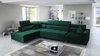 Narożnik z funkcją spania Nausa X butelkowa zieleń lewostronny narożnik z dwoma pojemnikami na pościel wykonanie z tkaniny typu velvet
