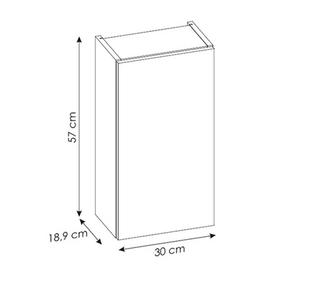 Szafka łazienkowa wisząca Line Reed Green 30 cm szałwiowa stylowa szafka do łazienki z oryginalnym pionowym ryflowaniem