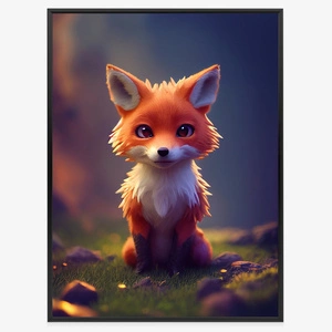 Plakat mały lisek 70x100 plakat w ramie precyzyjny wydruk ze stylową grafiką doskonała dekoracja do pokoju dziecięcego