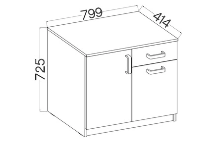 Komoda z szufladą Makana 80 cm jasny szary / dąb artisan funkcjonalny mebel do biura gabinetu lub pokoju młodzieżowego