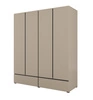 Szafa Cross 180 cm ciemny beżowy prosta forma w nowoczesnym wydaniu idealna szafa do sypialni lub garderoby geometryczny kształt pojemne szuflady