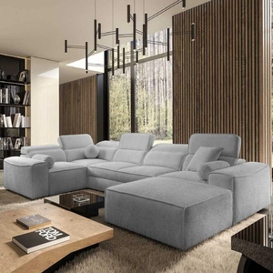 Narożnik z funkcją spania Viano IV jasny szary prawostronny designerski narożnik idealnie wpisujący się w nowoczesne aranżacje