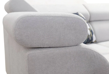 Narożnik z funkcją spania Flavio II jasny beż / beżowy lewostronny wygodny narożnik rozkładany otwierany barek w boczku mebla