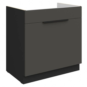 Szafka kuchenna pod zlewozmywak z szufladą Aversa Bl 80 ZL 1S BB fronty szafki kuchennej wykończone w technologii anti fingerprint