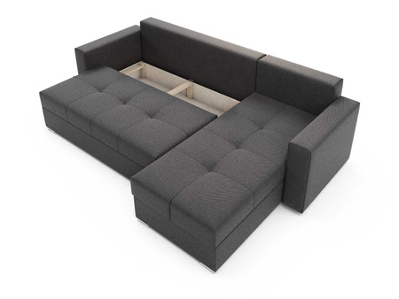 Narożnik z funkcją spania Aldo szary prawostronny gwarantuje najwyższy komfort i funkcjonalność