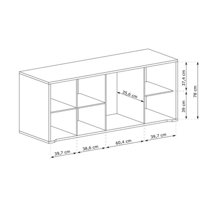 Komoda z szufladami Grand 190 cm dąb cremona oryginalny design funkcjonalna komoda z zaoblonymi detalami idealna do salonu lub sypialni