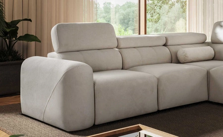 Narożnik z funkcją spania Cantare III szary popiel lewostronny komfortowy i stylowy narożnik do salonu dwa pojemniki na pościel