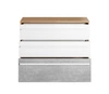Komoda z szufladami Plano 110 cm dąb nash / biały / beton stylowy design komody do pokoju młodzieżowego stonowana kolorystyka