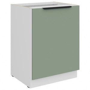 Szafka kuchenna stojąca z półką Treviso Wh 60 D 1F BB szafka odporna na uszkodzenia wykończenie frontów w technologii anti fingerprint