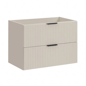Szafka pod umywalkę Adeel 80 cm beżowa starannie wykonana szafka z szufladami odporna na działanie wilgoci ryflowane fronty