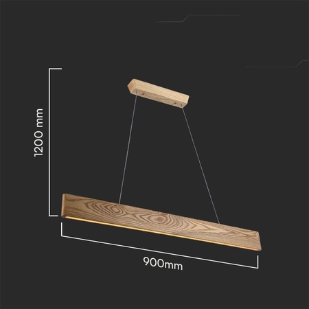 Lampa wisząca Wooden II 90 cm 10W 3000K stylowa i elegancka lampa nad stół z wbudowanymi ledami wykończenie w kolorze drewna