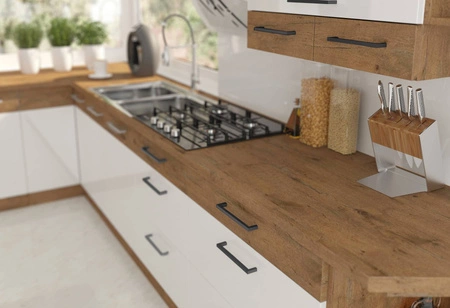 Zestaw mebli kuchennych Vento 260 cm szafki doskonale prezentują się we wnętrzach klasycznych oraz nowoczesnych