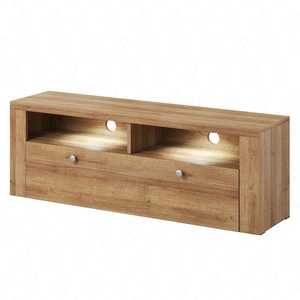 Szafka RTV Larona 140 cm dąb riviera nowoczesny design szafki pod telewizor drzwi otwierane do dołu