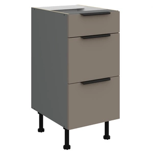 Szafka kuchenna stojąca z szufladami Fiuggi Ant 40 D 3S BB odporna na uszkodzenia wykończenie frontów w technologii anti fingerprint