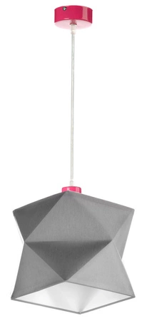 Lampa wisząca Quasar 20 cm designerska lampa sufitowa do salonu z bawełnianym abażurem i metalową podstawą