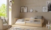 Łóżko drewniane Alova 80x160 cm sosnowe stabilna konstrukcja zapewnia bezpieczeństwo łóżko wykonane z litego drewna sosnowego