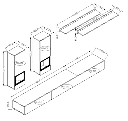 Meblościanka Baros San Remo Jasny modernistyczny design idealnie wkomponuje się do każdego wnętrza