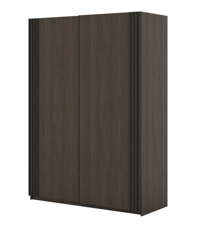 Szafa przesuwna Niva 150 cm dąb dunin pojemna szafa ozdobiona lamelami świetnie sprawdzi się w pomieszczeniach o każdej wielkości