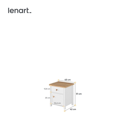 Zestaw mebli Story biały / dąb nash eleganckie i stylowe meble do pokoju młodzieżowego o subtelnym wykończeniu modna kolorystyka