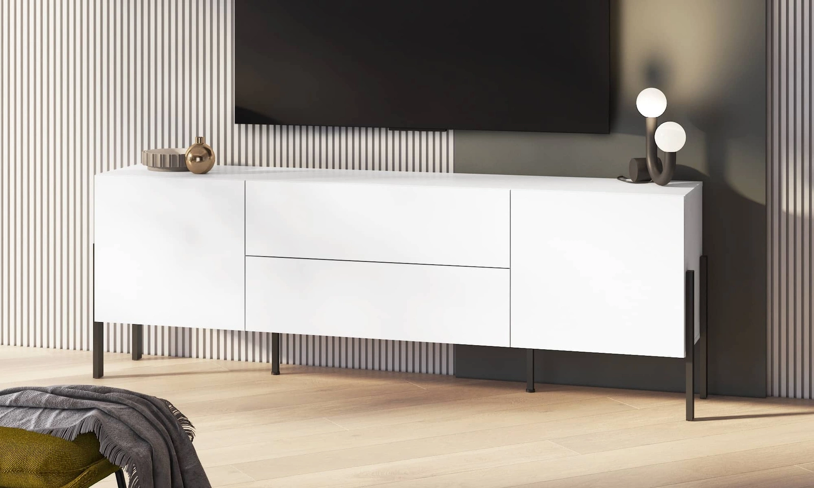 Szafka RTV Jukon 204 cm biała