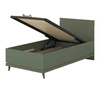 Łóżko Scandia 100x200 cm zielone z pojemnikiem na pościel łóżko na wysokich nogach do pokoju młodzieżowego lub dziecięcego