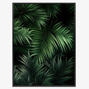 Plakat czarno liście na czarnym tle 70x100 plakat w ramie precyzyjny wydruk ze stylową grafiką doskonała dekoracja salonu lub sypialni