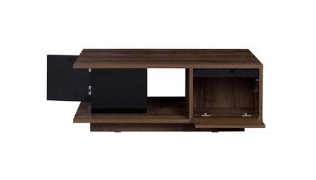 Zestaw mebli Denver dąb monastery / czarny połysk prosta forma w nowoczesnym wydaniu doskonałe meble do salonu trwałe metalowe uchwyty